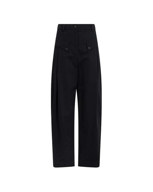 Alberta Ferretti Black High-Waisted Palazzo Pants