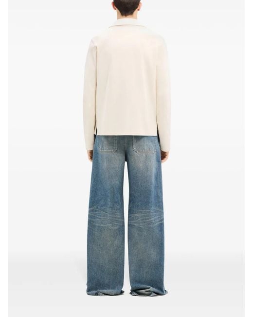 Courreges Blue Mid-Rise Wide-Leg Denim Jeans for men