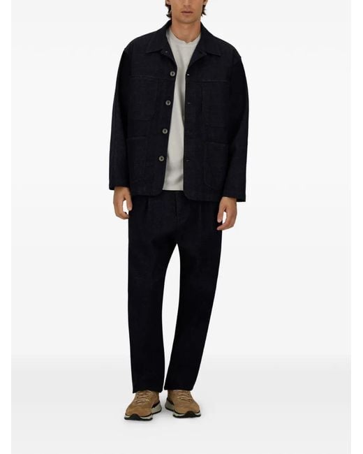Herno Blue Patch-Pocket Denim Shirt Jacket for men