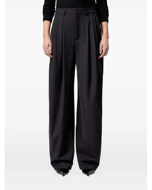 Drykorn Black Elicit Pleated Wide-Leg Trousers