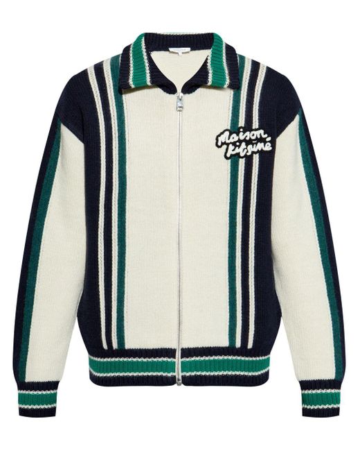 Maison Kitsuné Knit College Blouson For Fw24 in Blue for Men