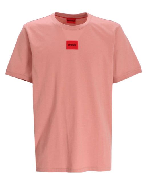 HUGO Pink Diragolino Cotton T-shirt for men