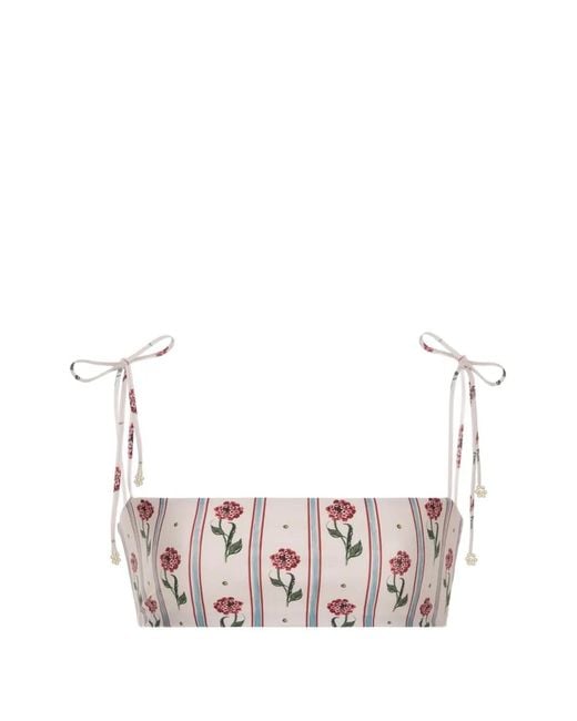 Agua Bendita White Primavera Quebrada Bikini Top