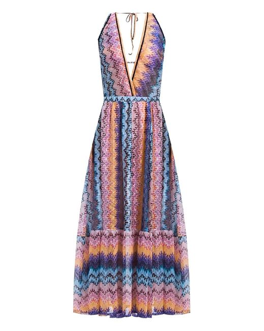 Missoni White Zigzag-Pattern Maxi Dress