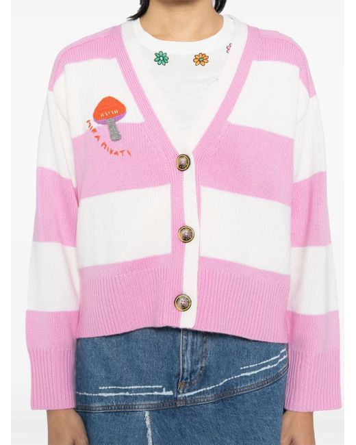 MIRA MIKATI エンブロイダリー カーディガン Pink