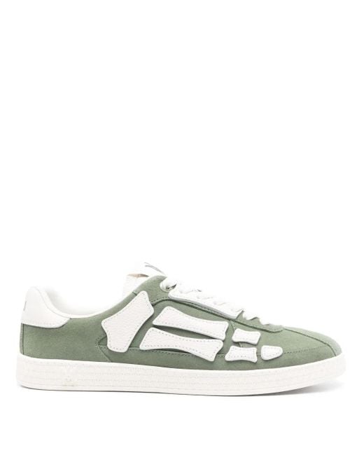 Amiri Green Leather Pacific Bones Sneakers for men