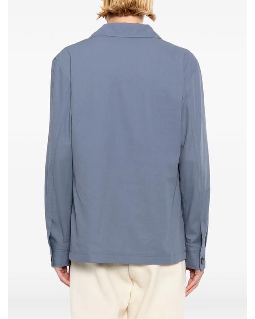 Tagliatore Blue Camp-Collarc Shirt for men