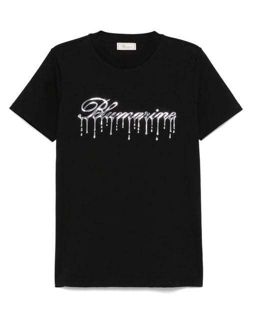 Blumarine Black Raised-Logo T-Shirt