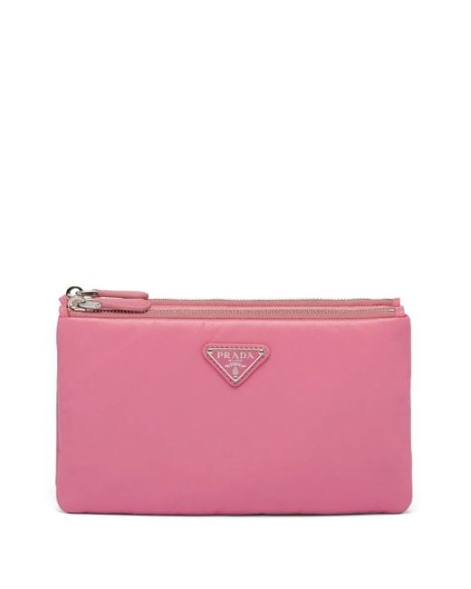 Pochette À Plaque Logo Prada en coloris Pink