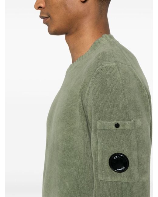 C P Company Green Lens-detail Cotton Jumper for men