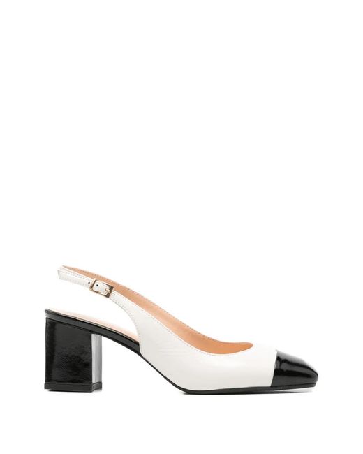 SERGIO MORETTI FIRENZE White Two-Tone Slingback Pumps