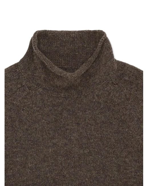 Fortela Brown Roll Neck Stitch Sweater for men
