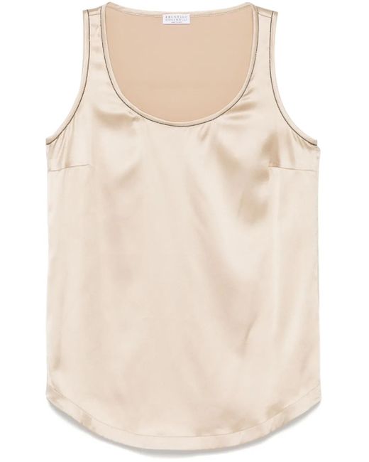 Brunello Cucinelli Natural Tanktop Mit Monili-Kettendetail