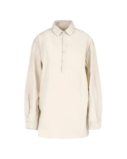 Daniela Gregis Natural Oversized Polo Shirt