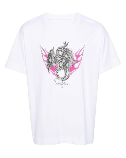 Givenchy White Logo-print Cotton T-shirt for men