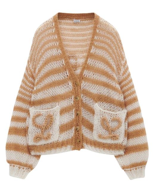Loewe Natural Mohair-Blend Anagram Cardigan