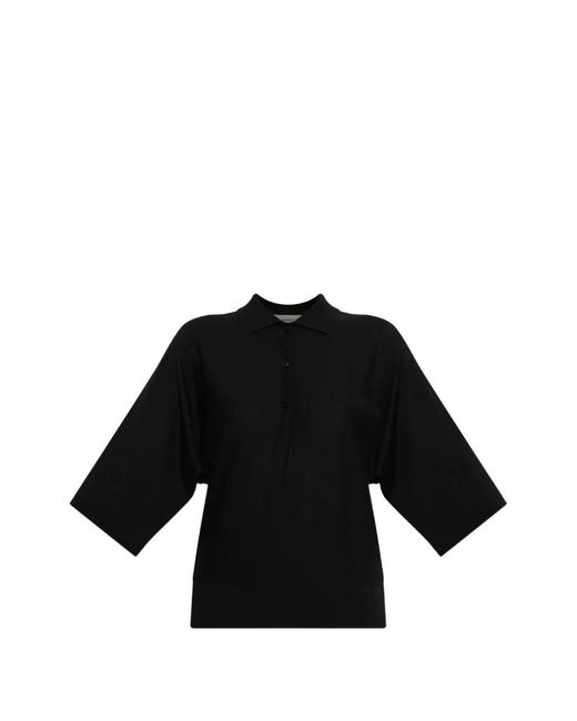 Lisa Yang Black Norie Three-Quarter Polo Shirt