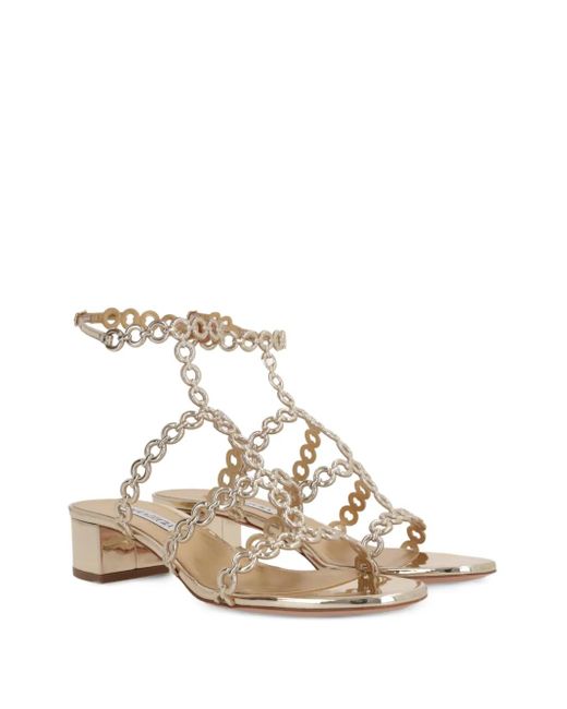 Aquazzura Natural Infinity Chain Sandals