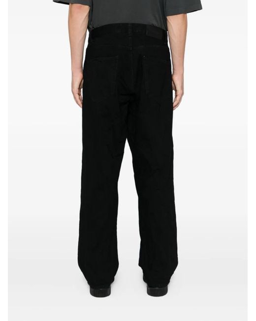 Studio Nicholson Black Seb Crinkle Denim Pants for men
