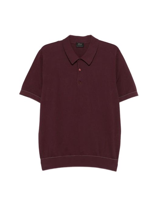 Polo Con Botón En El Cuello Brioni de hombre de color Red
