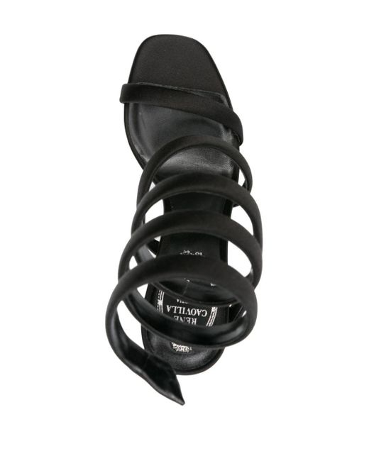 Rene Caovilla Cleo 105mm Leren Sandalen in het Black