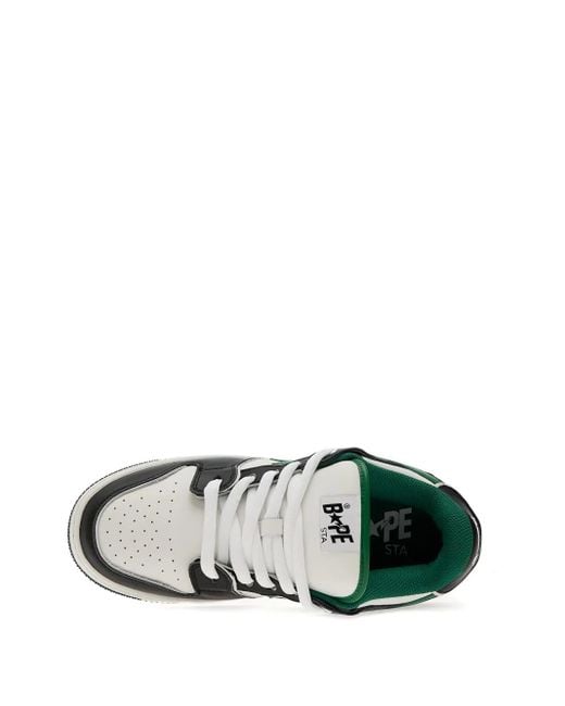 A Bathing Ape Green Bape Sk8 Sta #1 M2 Lace-Up Sneakers for men
