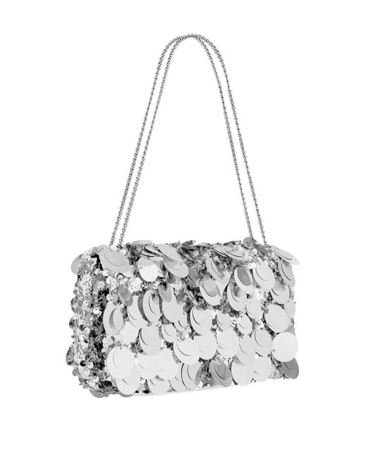 Rabanne White Sequin-Embellished Clutch Bag