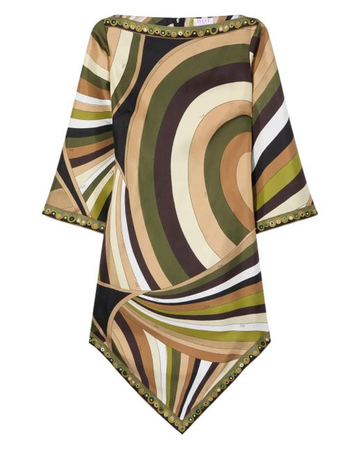 Emilio Pucci Metallic Maxikleid mit Iride-Print