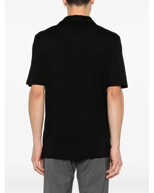 Lardini Black Buttoned Polo Shirt for men