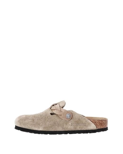 Birkenstock Brown Suede Leather Side Buckle Slip-On Sandals For