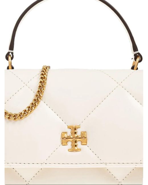 Borsa Tote Kira Mini di Tory Burch in Natural