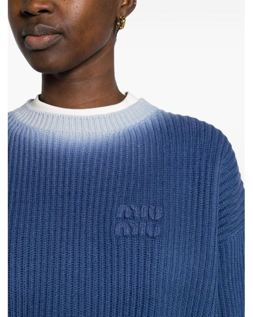 Maglione con effetto sfumato di Miu Miu in Blue