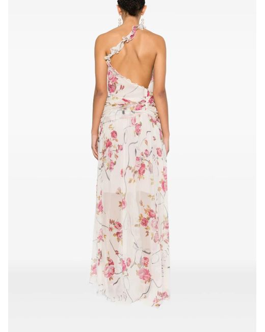 Blumarine Pink Maxikleid Mit Blumen-Print