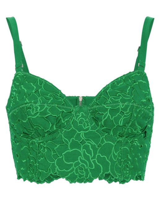 Erdem Green Embroidered Bralette Top