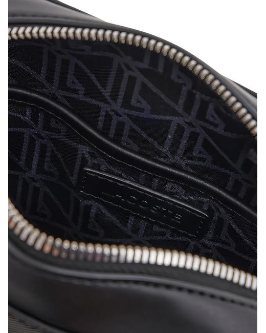 Lacoste Black Zip Detail Messenger Bag for men