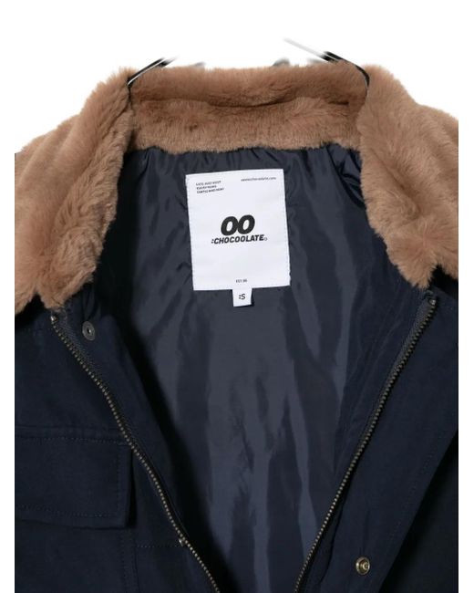 Chocoolate Blue Logo-Patch Jacket