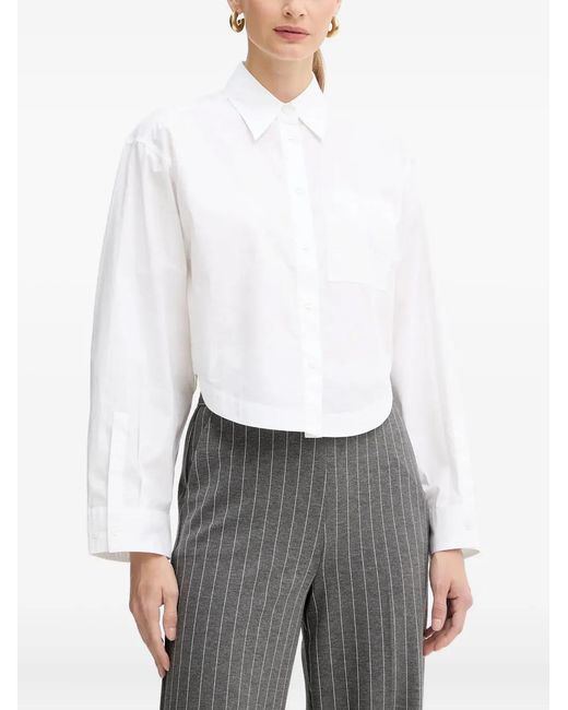 Boss White Pocket Long-Sleeve Shirt