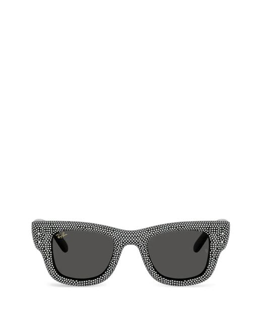 Ray-Ban Gray Wayfarer Puffer Pavè Sunglasses