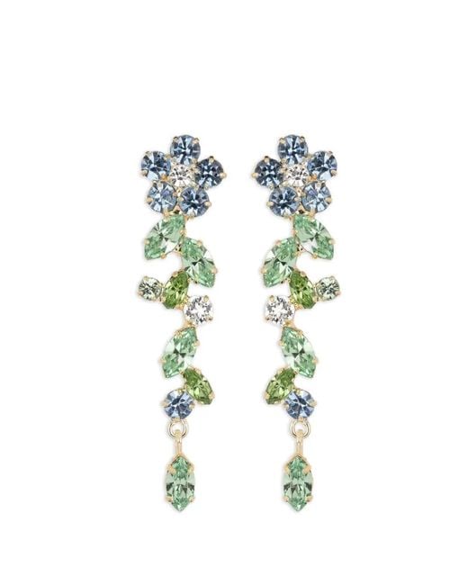 Jennifer Behr White Jasmina Floral-Motif Drop Earrings