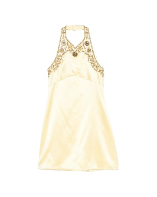 Versace White Embellished Mini Dress