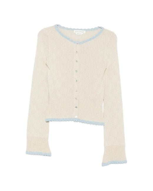 Asta Resort White Franca Scallop-Edge Cardigan