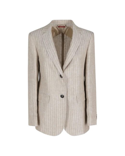 Max Mara Gestreepte Blazer in het Natural