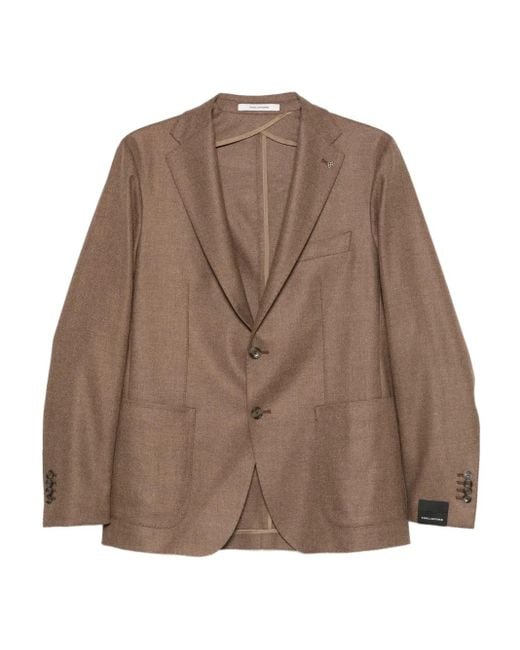 Tagliatore Brown Single-Breasted Jacket for men