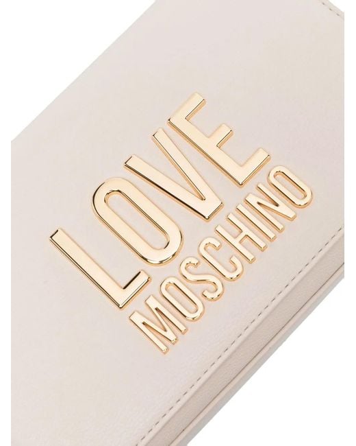 Love Moschino Natural Logo-plaque Crossbody Bag