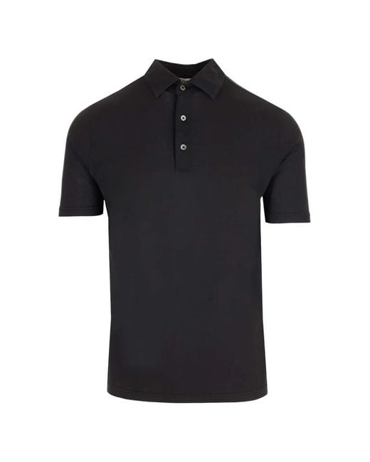 Al Duca D'aosta Black Slim-Fit Cotton Polo Shirt for men