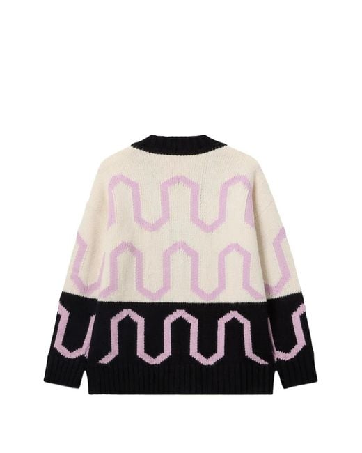 LaDoubleJ Black Geometric Comber Cardigan