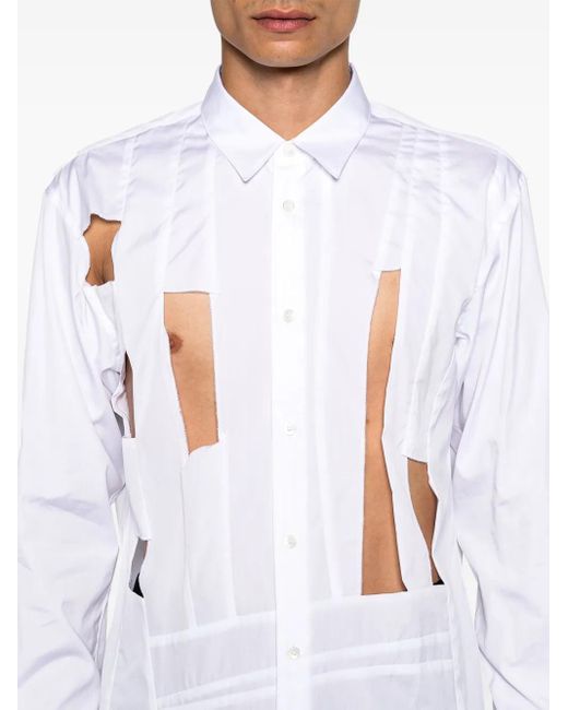 Comme des Garçons White Cut-Out Shirt for men