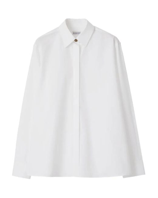 Camisa de popelina oversize Burberry de color White