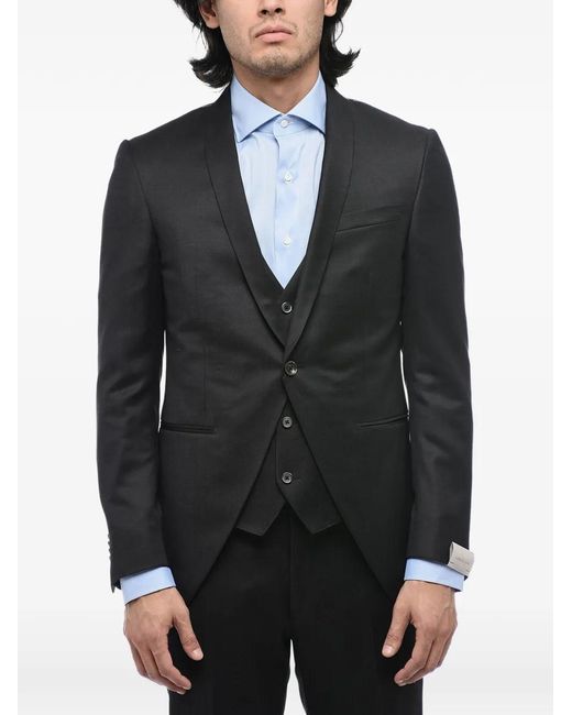 Corneliani Black Single-Breasted Suit for men