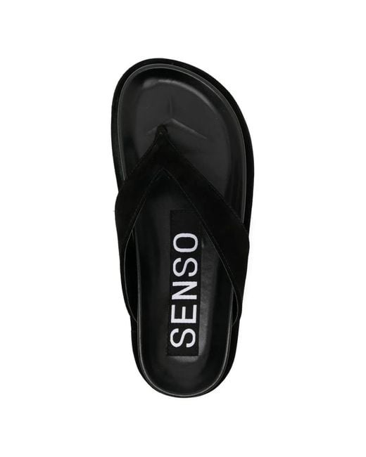 Senso Black Devon Flat Sandals